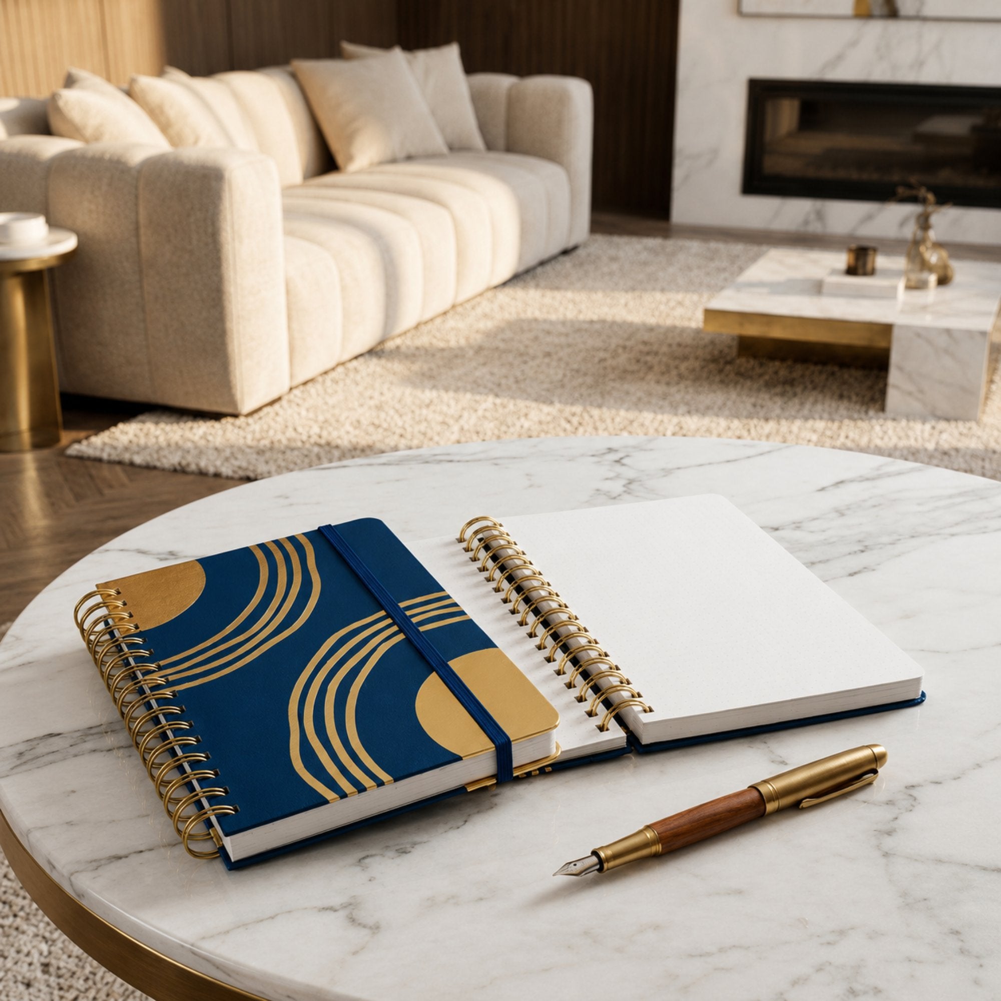 Shaping Freedom Journal: Blue & Gold Wire Bound