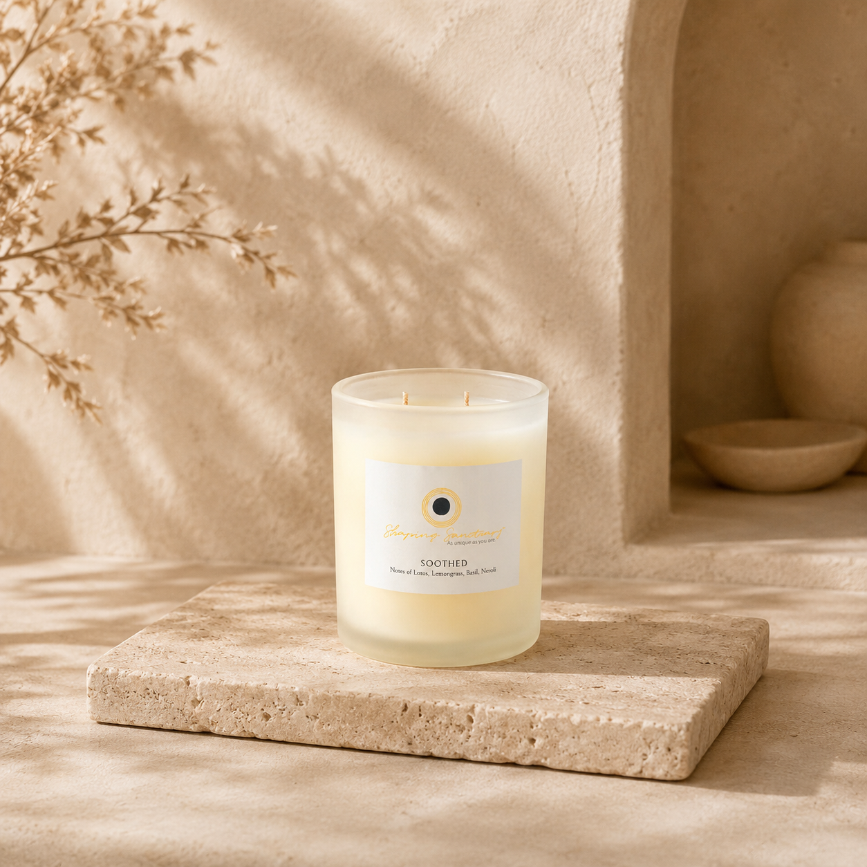 Soothed Candle: Lotus, Lemongrass, Basil, Orange Blossom