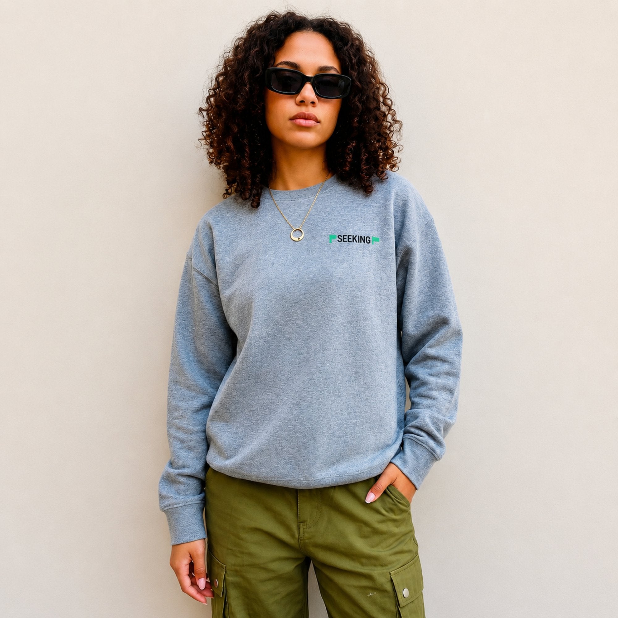 Green Flag Seeking Green Flag Sweatshirt, Grey
