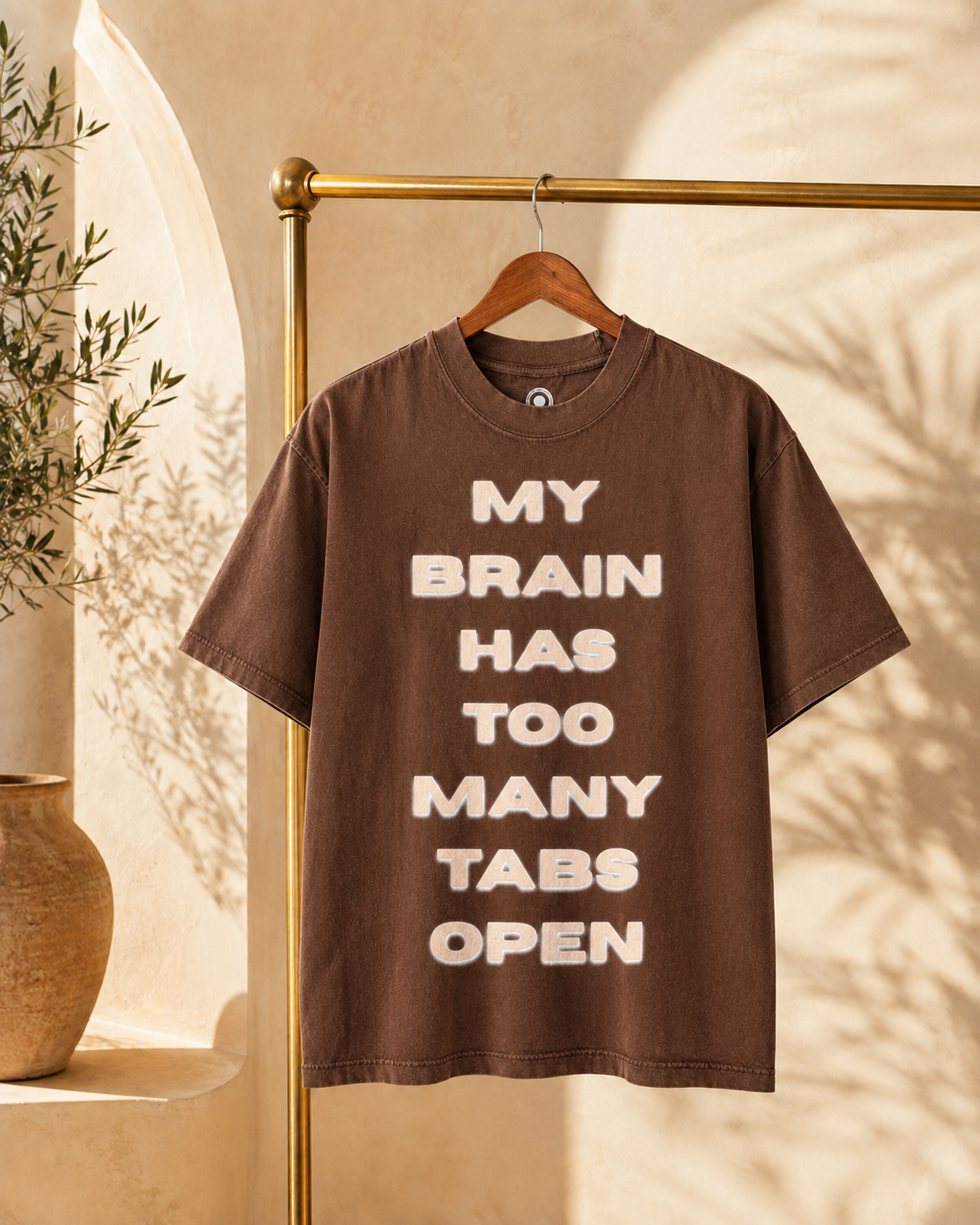 My Brain Has Too Many Tabs Open T-Shirt, Brown