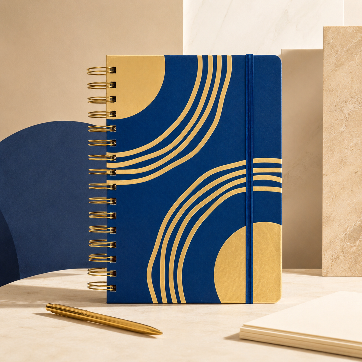 Shaping Freedom Journal: Blue & Gold Wire Bound