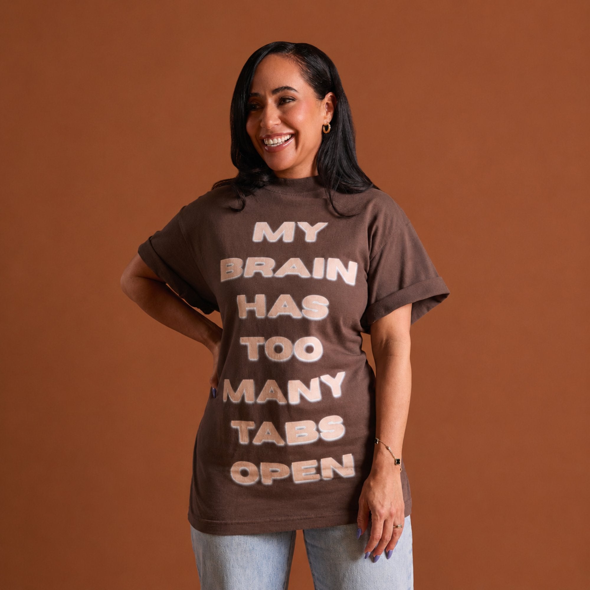 My Brain Has Too Many Tabs Open T-Shirt, Brown