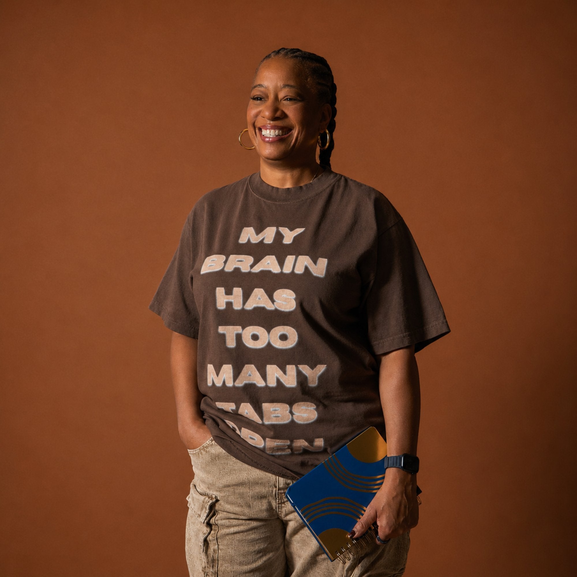 My Brain Has Too Many Tabs Open T-Shirt, Brown
